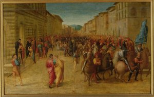 Karel VIII. (1470-98) vstupující do Florencie, kolem roku 1518